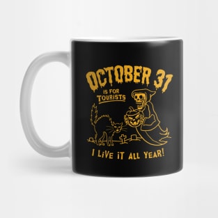 Funny Grim Reaper Halloween - Black and Orange Mug